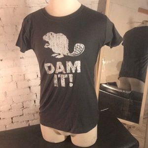 Graphic Tee “Beaver Dam It!” NWOT